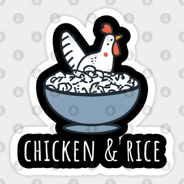 Chicken and Rice Sticker by ThesePrints